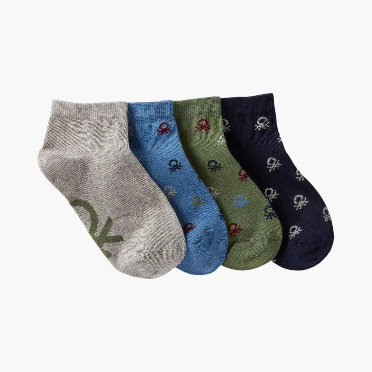 Boy Junior Four Pairs Of Short Socks With Logo