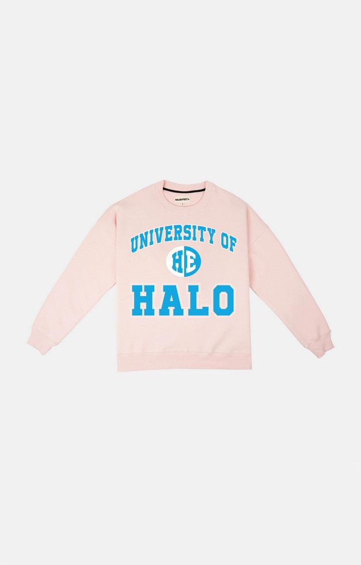 Women's Pink Cotton Typographic Sweatshirts