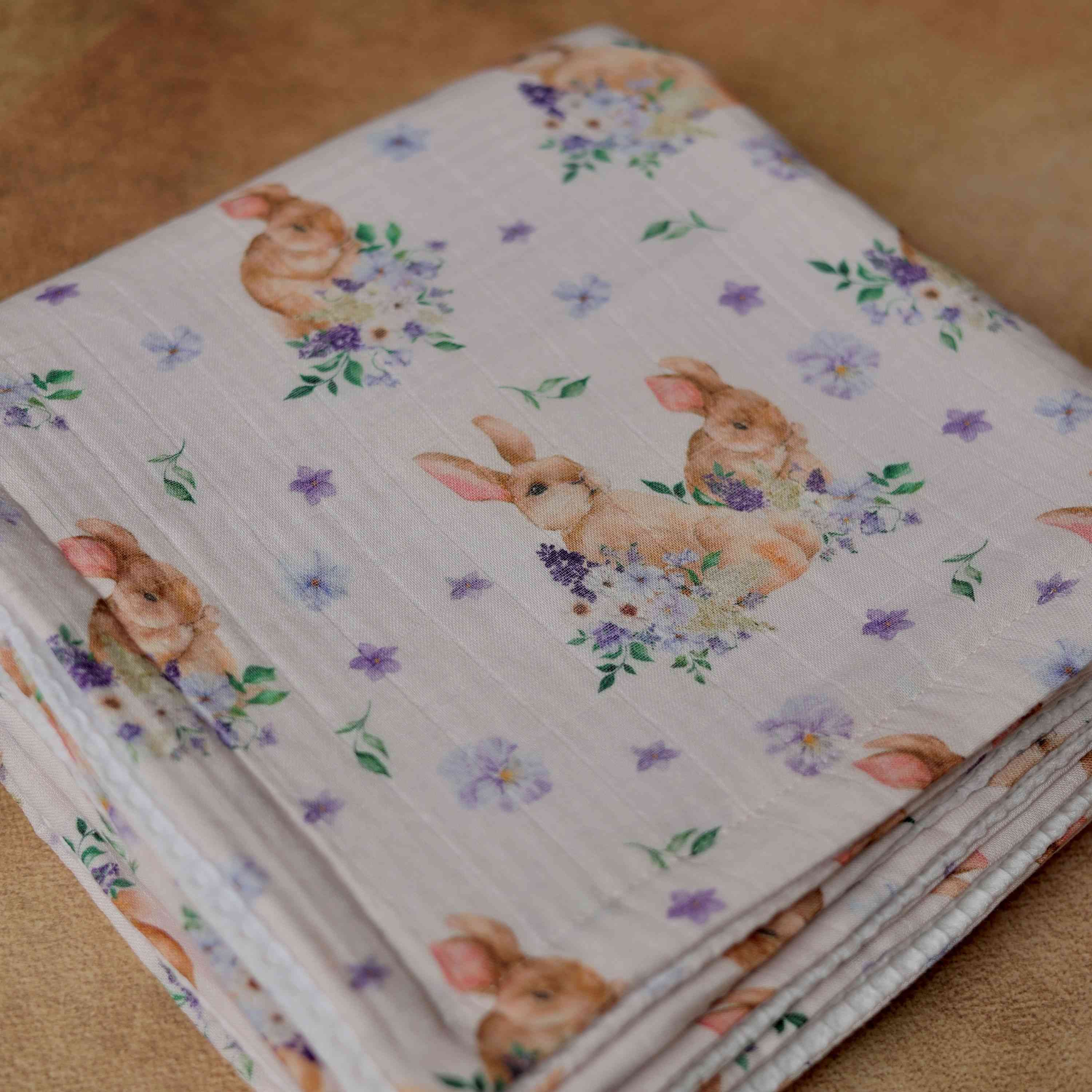 Squirrel Snuggles Muslin Blanket