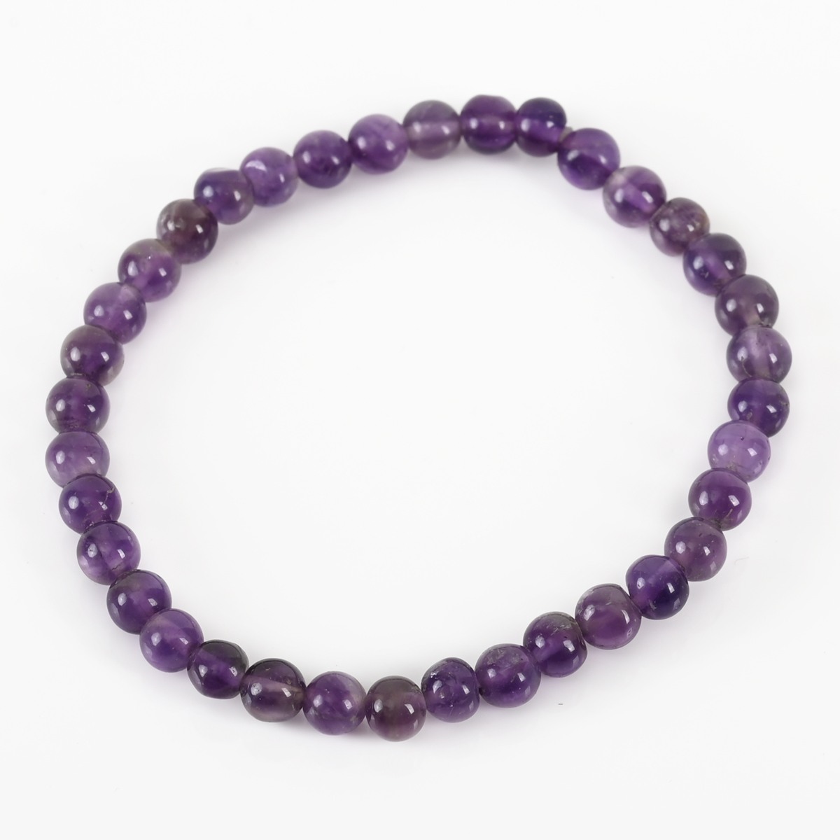 Shiv Ratan Kendra Genuine Amethyst Stone Stretchable Bracelet - Protects from Saturn Planet