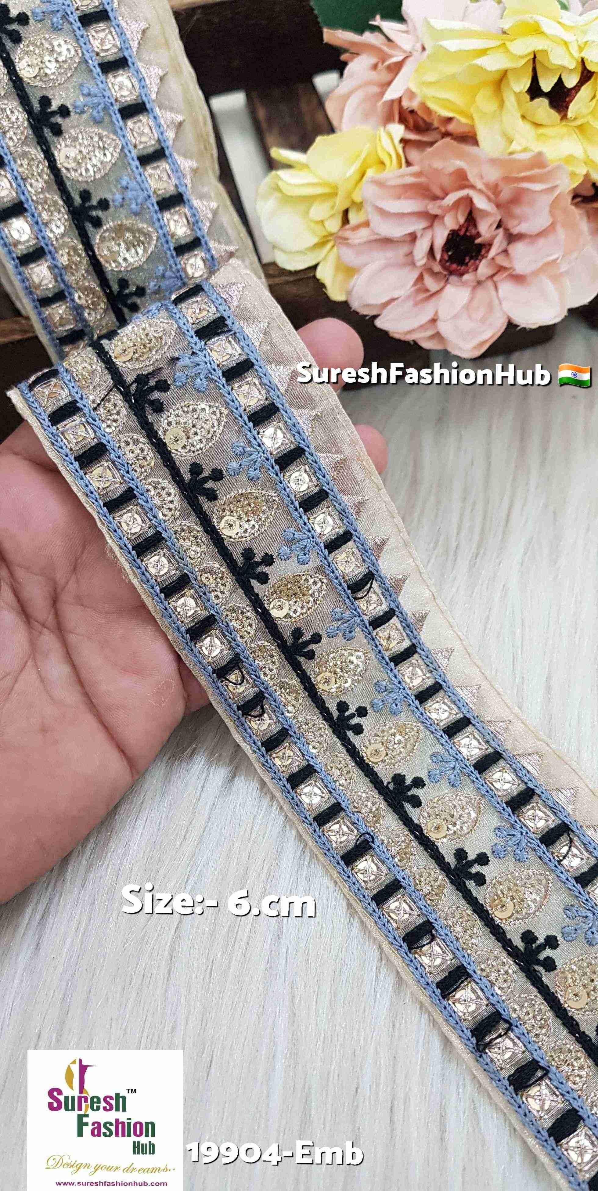 Grey-Black Multi-Layered Organza Lace