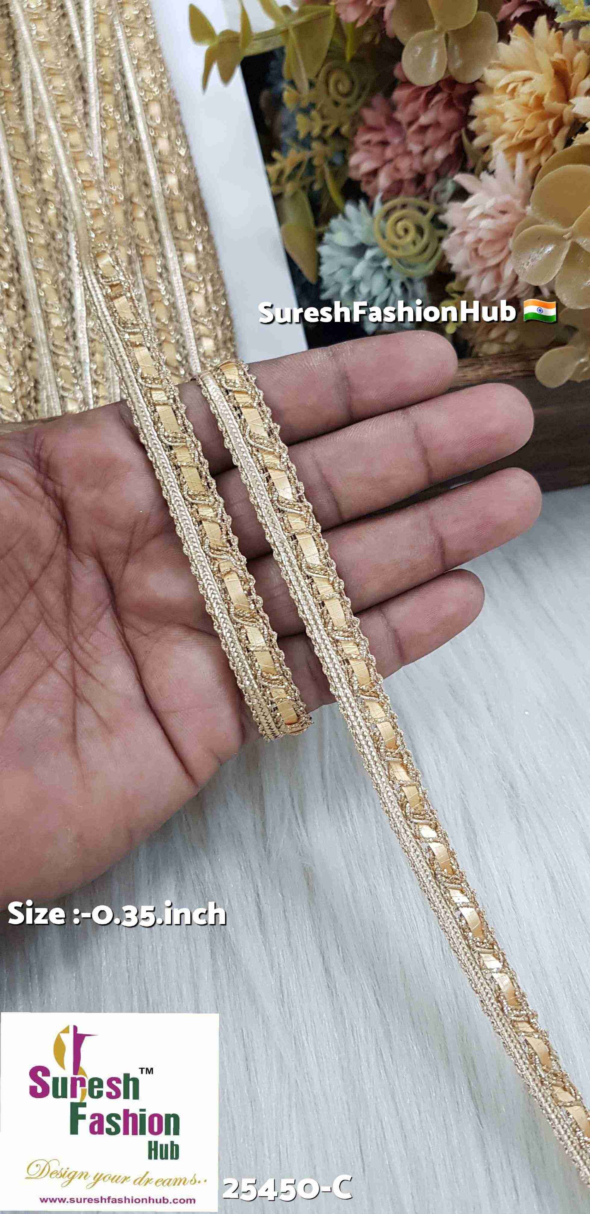 "Elegant Pearl Shade Jhalar Lace Trim for Ethnic Fashion"