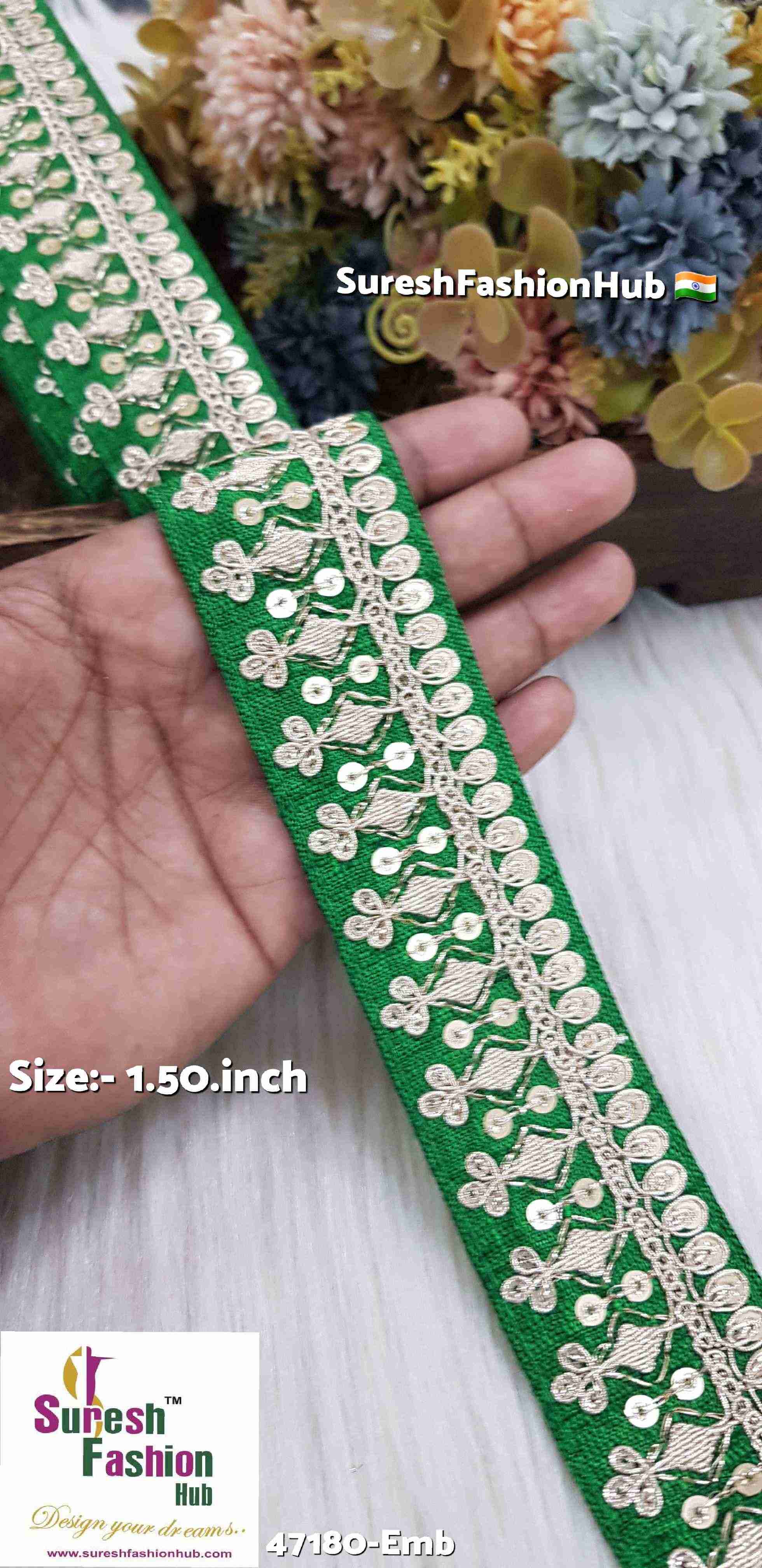 Green Royal Elegance Embroidered Lace