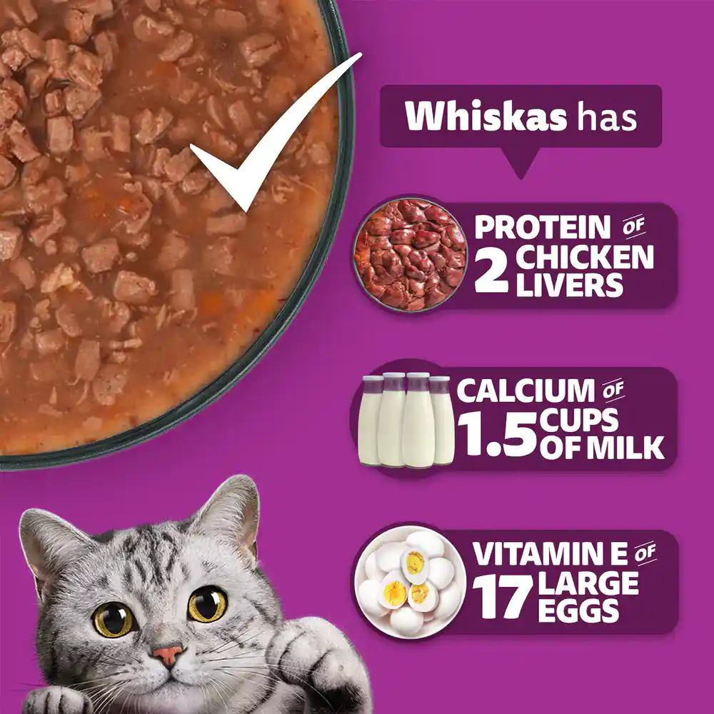 Whiskas Adult Chicken In Gravy Cat Wet Food, 85g