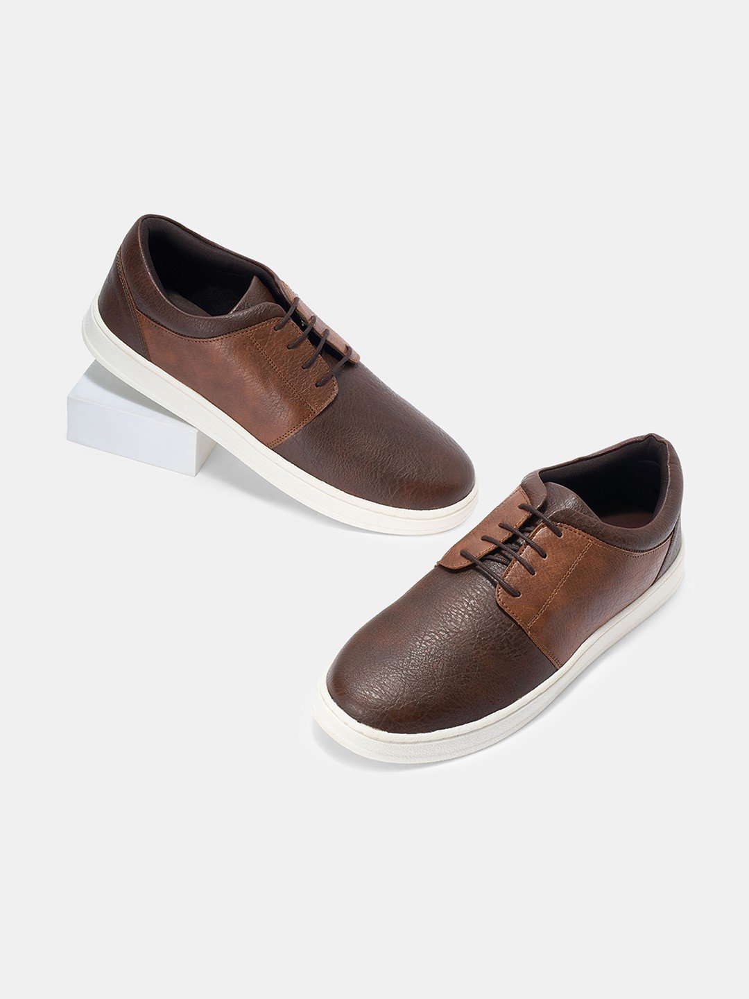 Brown Dual-Tone Casual Sneakers