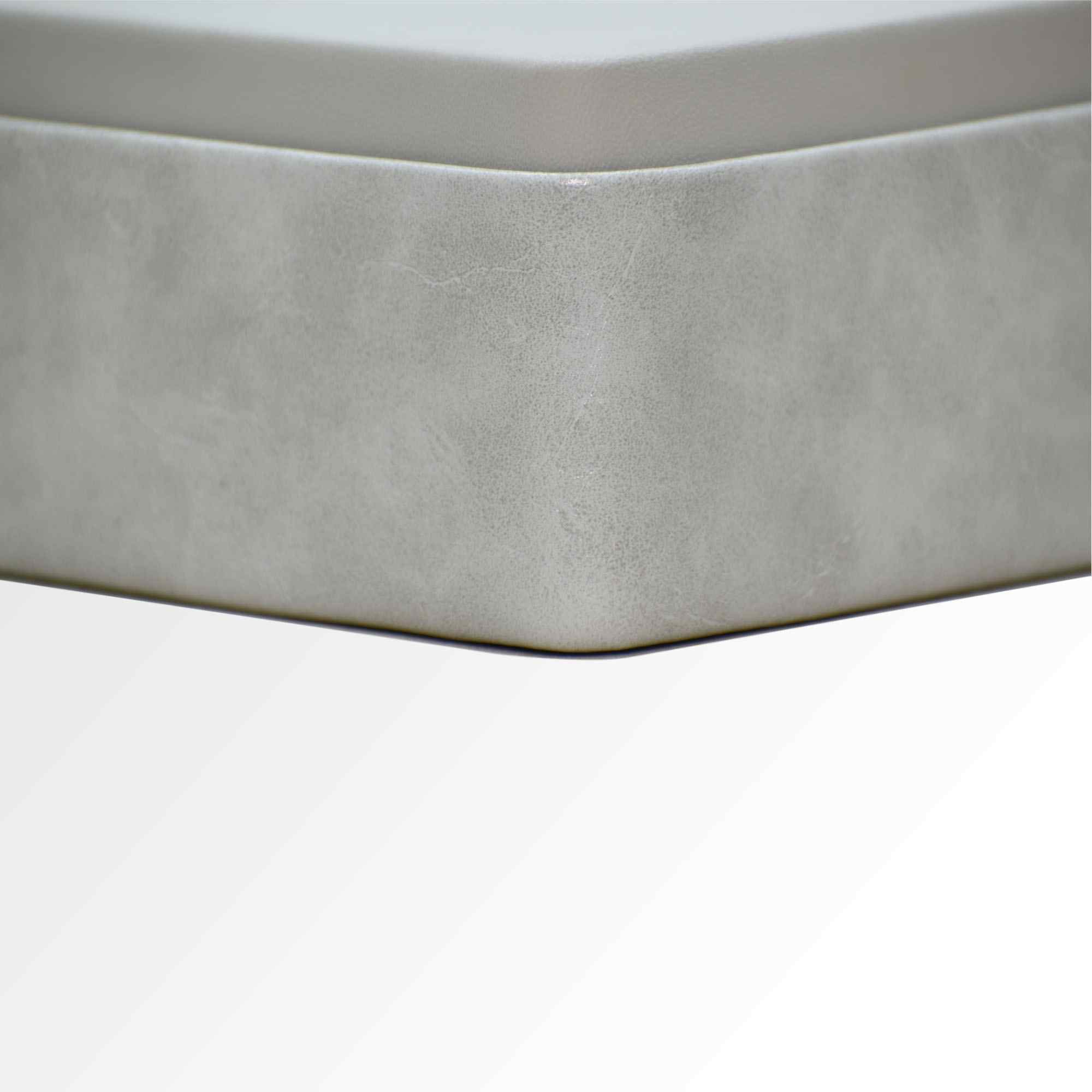 Tissue Box Holder for Home and Office in Premium Faux Leather | Size: 9.5 x 4.5 x 2.5(H) Inches | Moderno | Grey