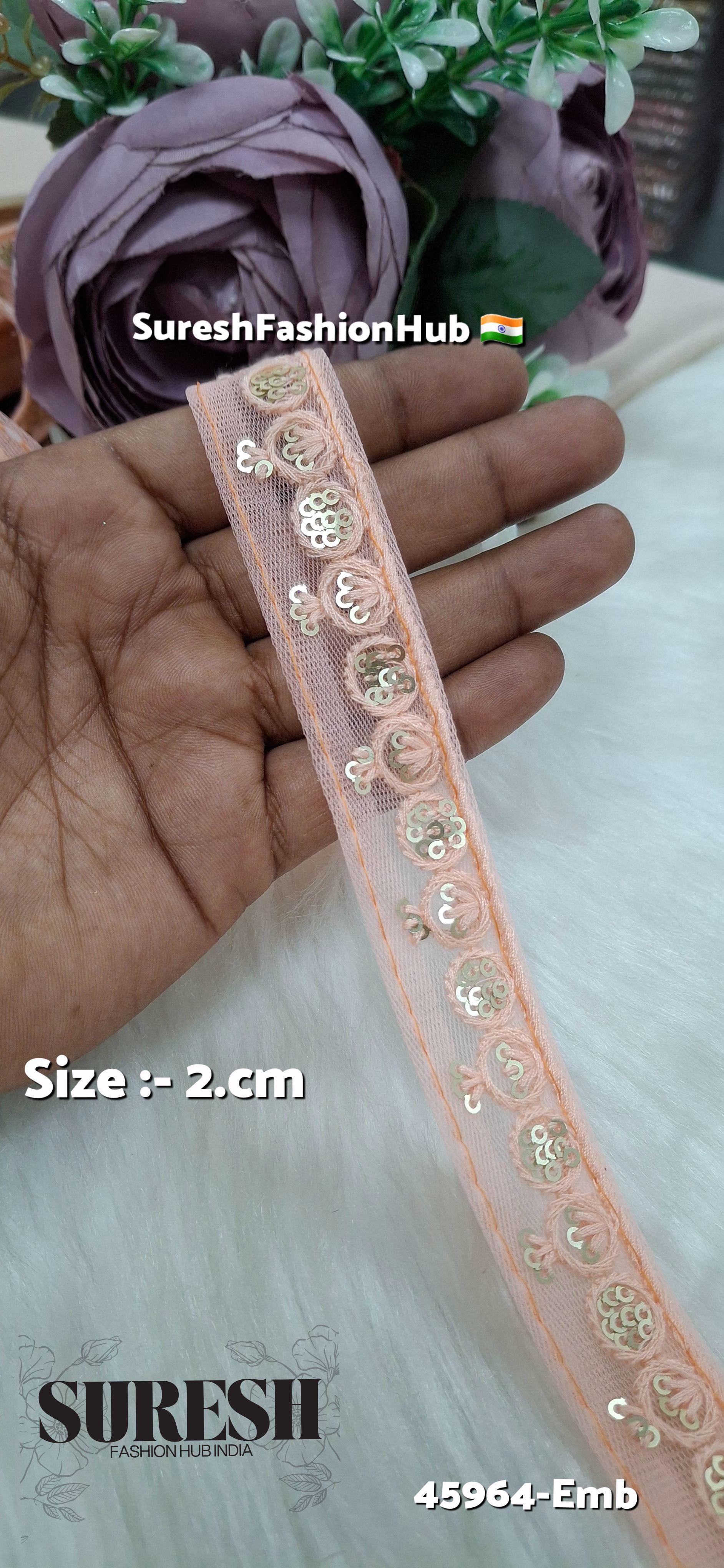  Tone-on-Tone Net Embroidery Lace