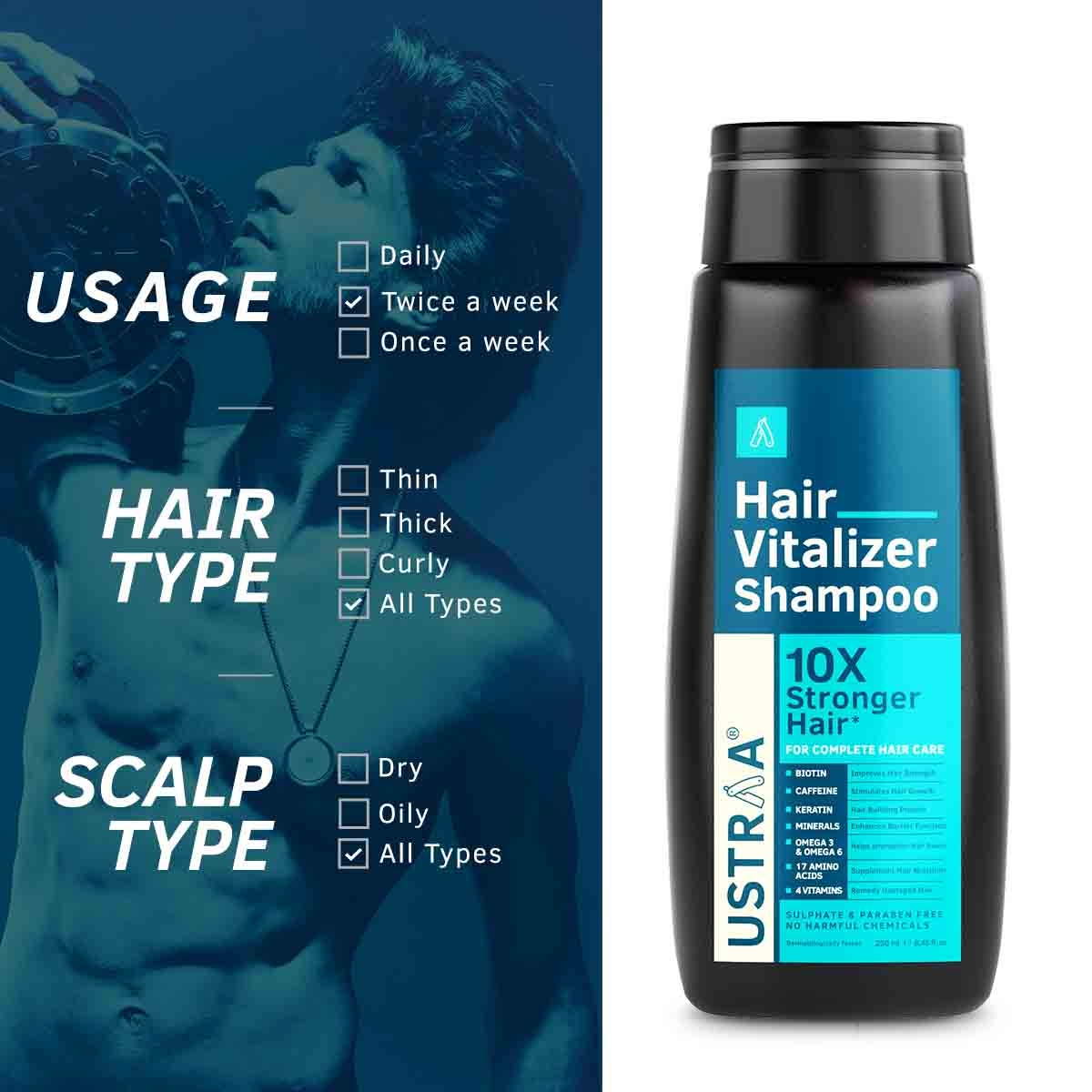 Ustraa | Ustraa Hair Vitalizer Shampoo - 250ml 6