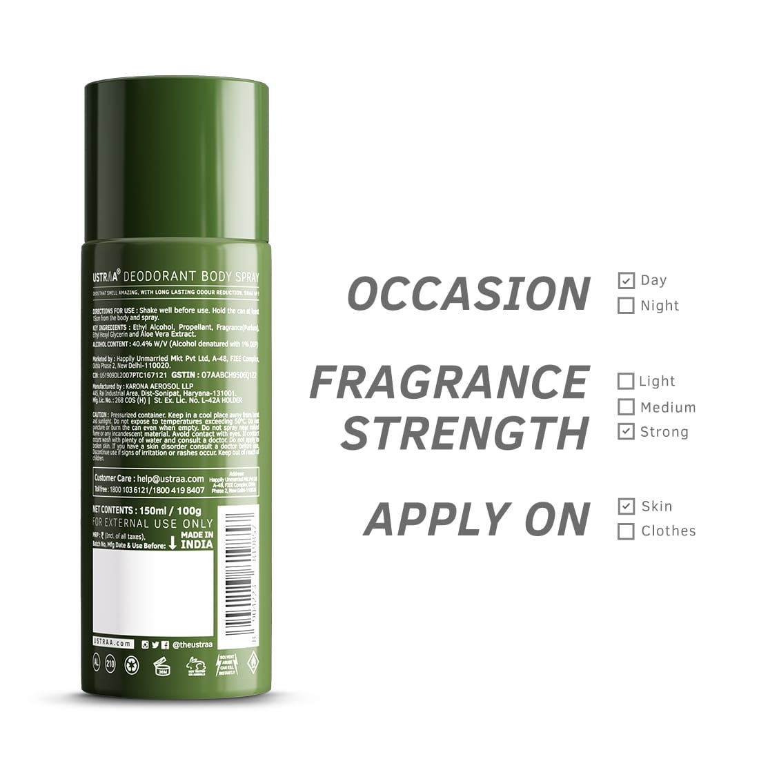 Ustraa | Ustraa O.g Deodorant Body Spray - 150ml - A Strong Passionate Fragrance Deodorant Spray For Men 5