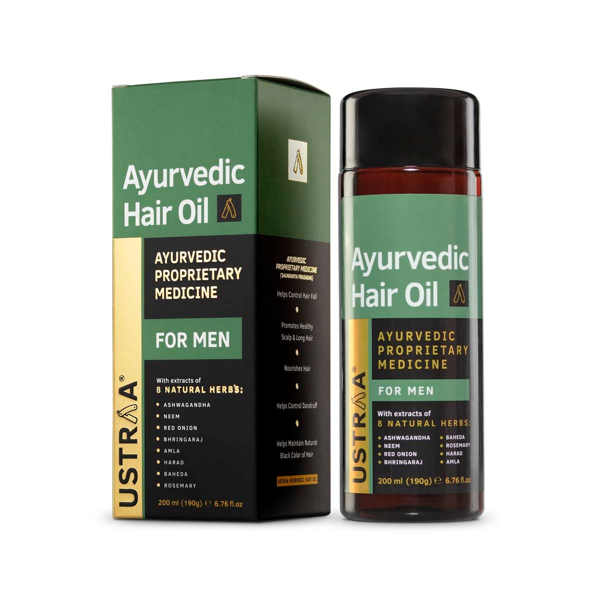 Ustraa | Ayurvedic Hair Oil - 100ml (Set of 2) & Anti Hair Fall Shampoo - 250ml 1