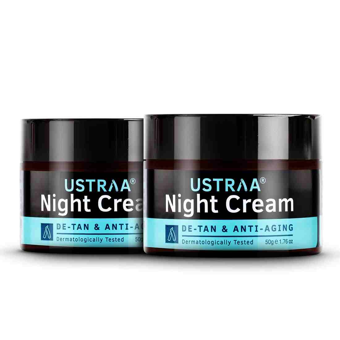 Ustraa Night Cream - 50g - Set Of 2 - De-Tan & Anti-Aging 