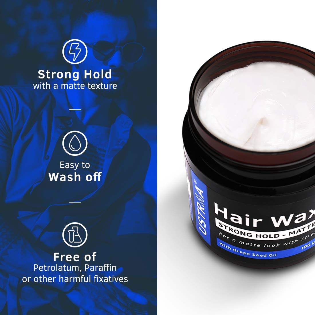 Ustraa | Ustraa Ayurvedic Beard Growth Oil -100ml & Hair Wax Matte - 100g 6