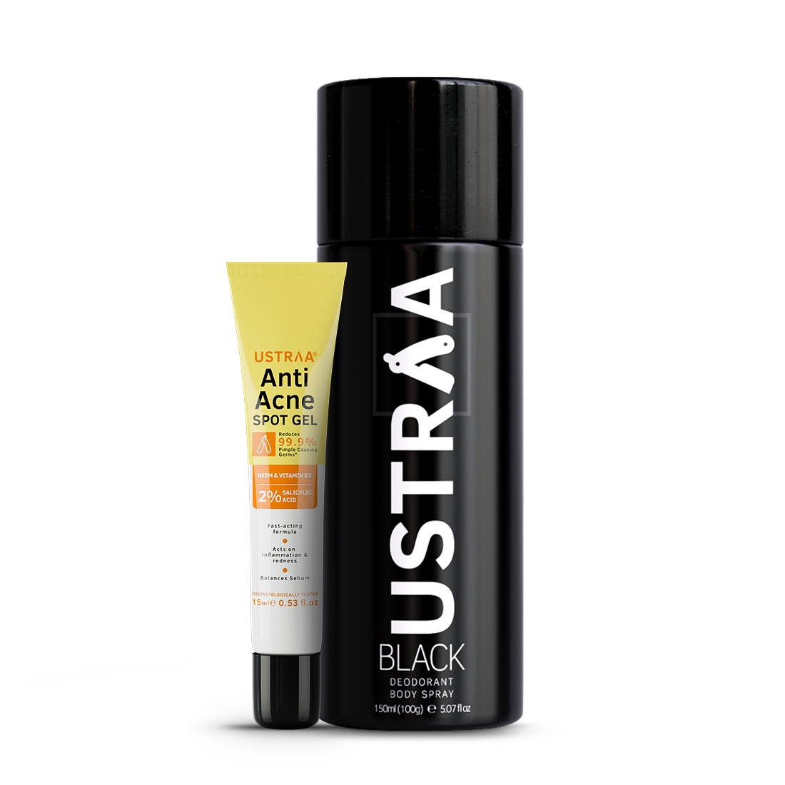 Ustraa | Ustraa Anti Acne Spot Gel - 15ml & BLACK Deodorant Body Spray - 150ml 0
