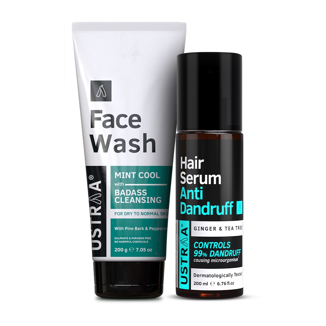 Ustraa | Ustraa Anti Dandruff Serum 200ml & Face Wash Dry Skin 200g 0