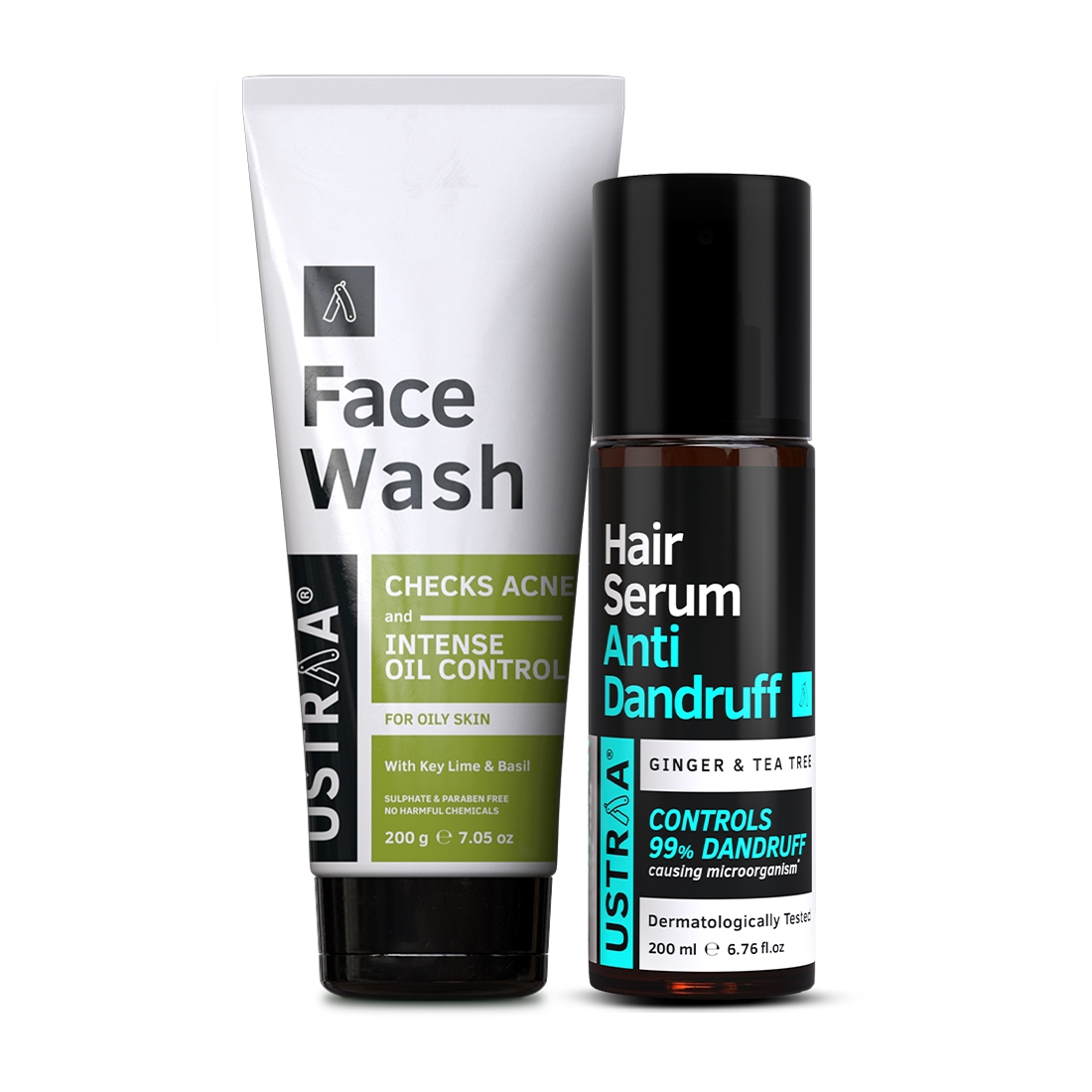 Ustraa | Ustraa Anti Dandruff Serum 200ml & Face Wash Oily Skin 200g 0