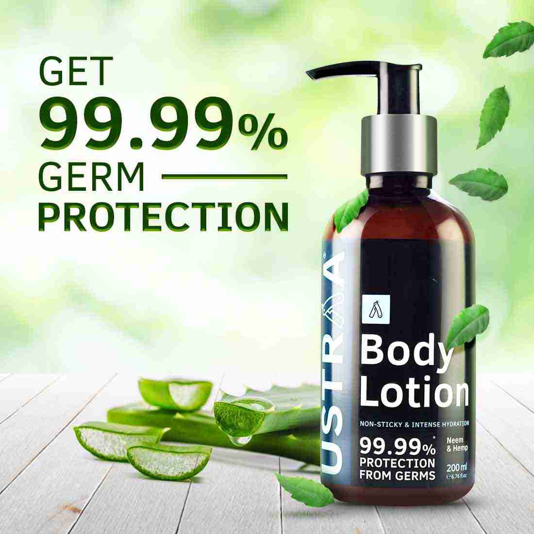 Ustraa Body Lotion Germ Free - 200ml & De-Tan Cream - 50g