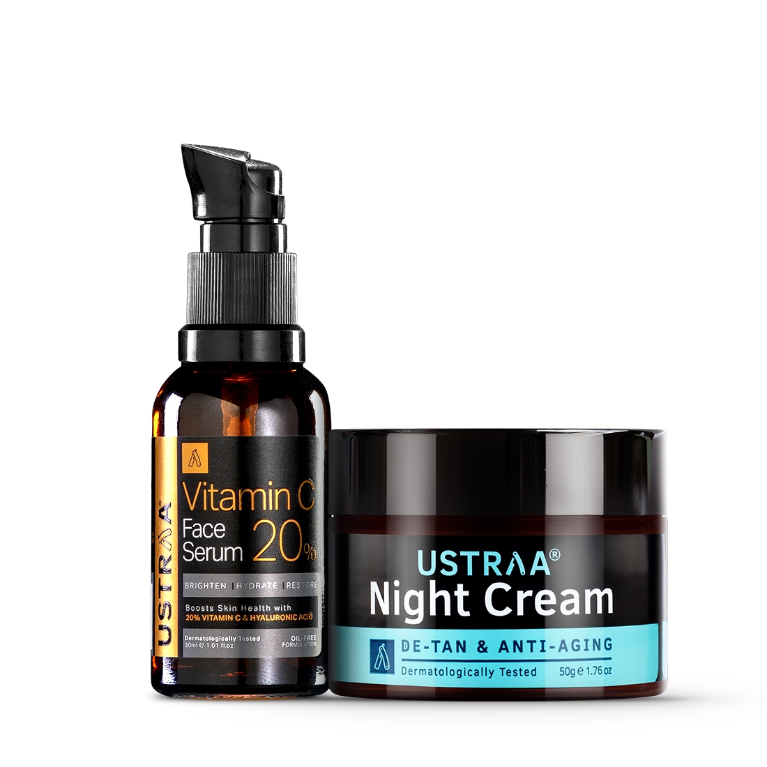 Ustraa | Ustraa Bright Skin Combo - 20% Vitamin C Face Serum 30ml & Night Cream 50g 0
