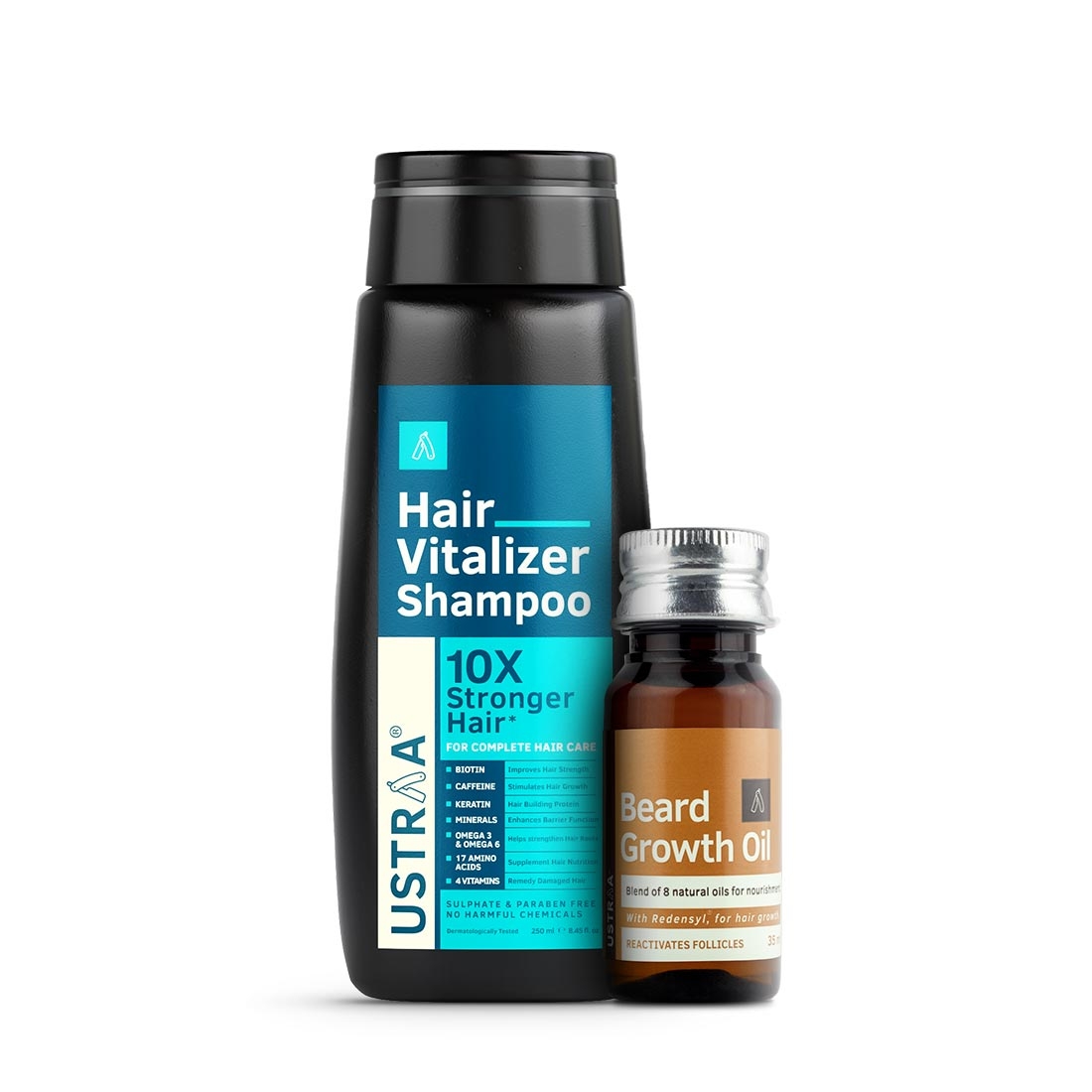 Ustraa | Ustraa Hair Vitalizer Shampoo - 250ml & Beard growth Oil - 35ml 0