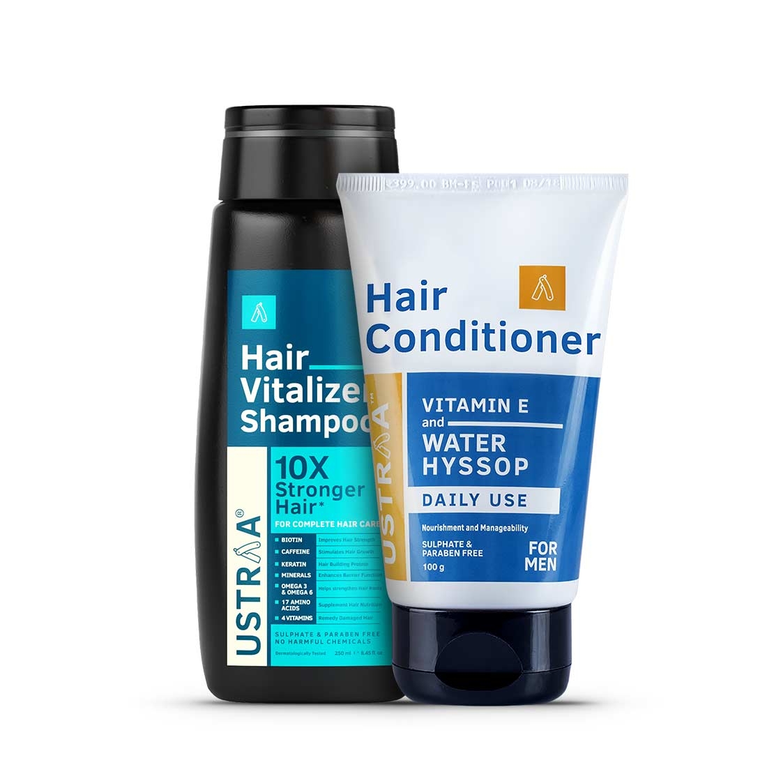 Ustraa | Ustraa Hair Vitalizer Shampoo - 250ml & Daily-Use Hair Conditioner - 100g 0
