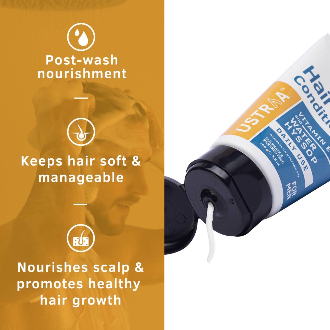 Ustraa | Ustraa Hair Vitalizer Shampoo - 250ml & Daily-Use Hair Conditioner - 100g 5