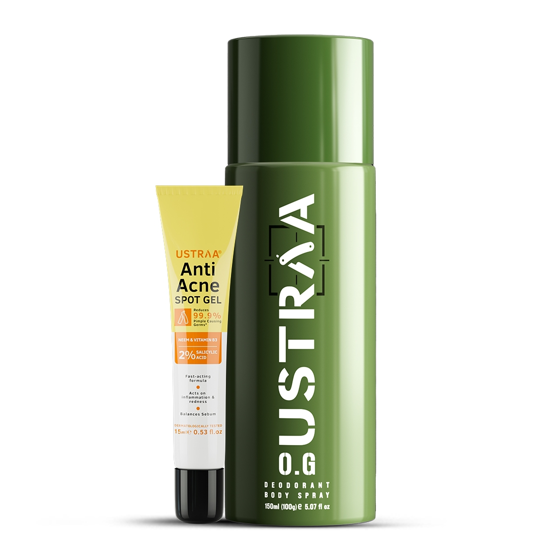 Ustraa | Ustraa O.G Deodorant - 150ml & Anti Acne Spot Gel - 15ml Combo 0