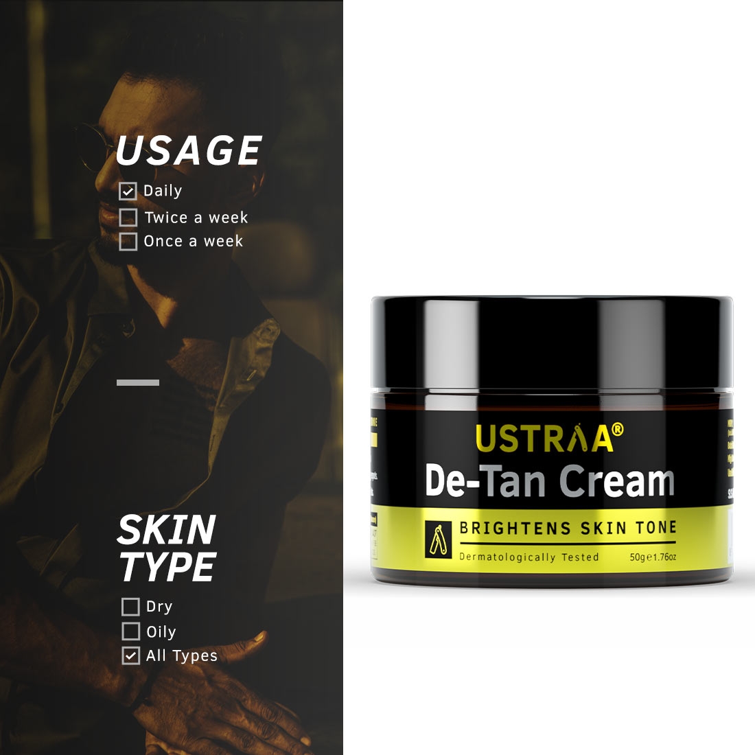 Ustraa | Ustraa O.G Deodorant - 150ml & De-Tan Cream - 50g Combo 8