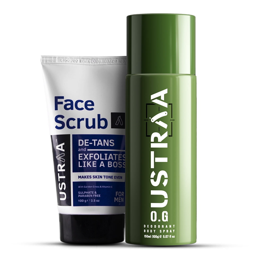 Ustraa | Ustraa O.G Deodorant - 150ml & Face Scrub for de Tan Scrub - 100g Combo 0