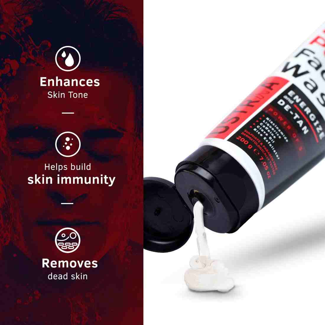 Ustraa Power Face Wash De-Tan - 200g & De-Tan Face Mask - Oily Skin - 125g