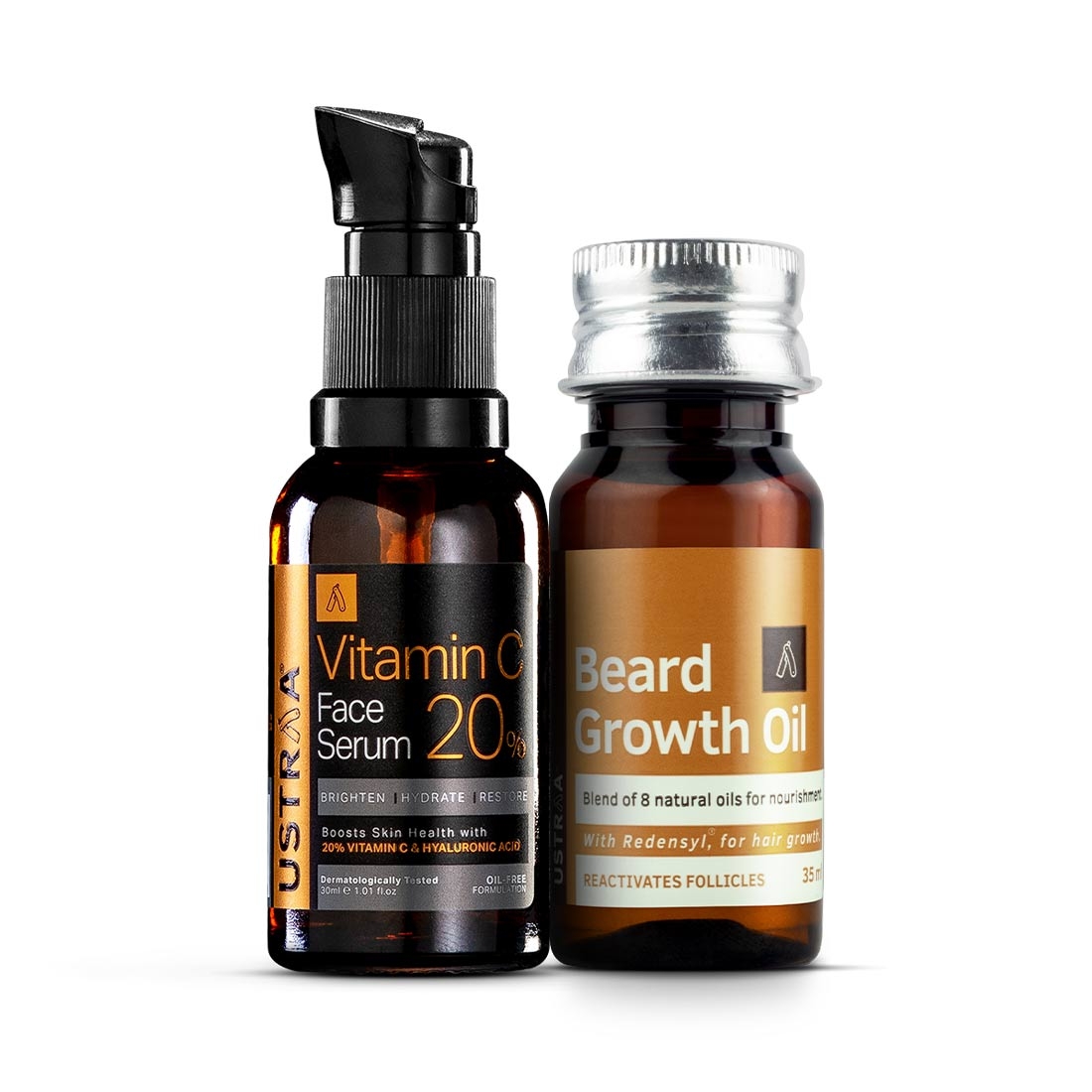 Ustraa | Ustraa Vitamin C Face Serum - 30ml & Beard Growth Oil - 35ml 0