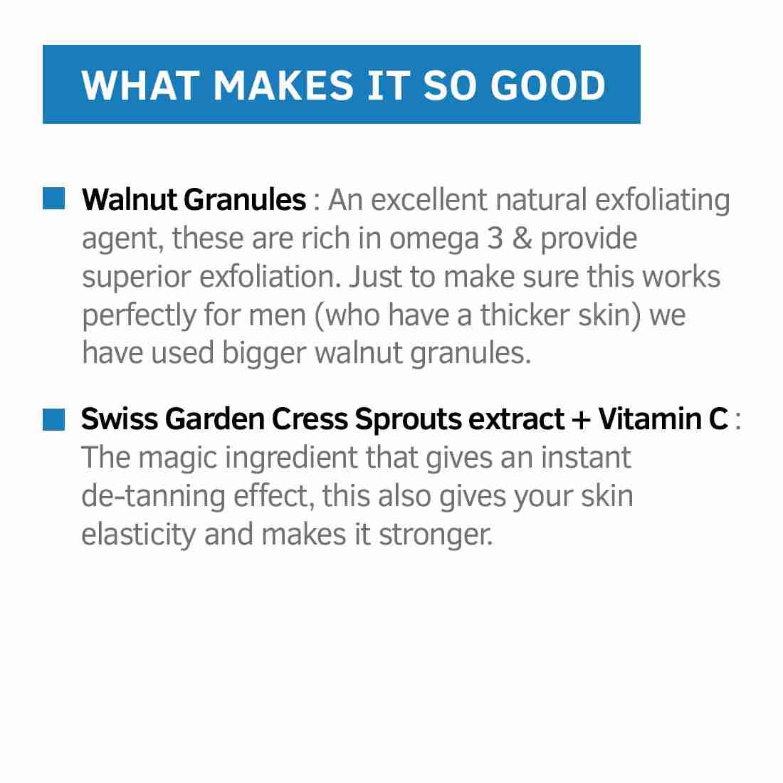 Ustraa Vitamin C Face Serum - 30ml & Face Scrub for de-Tan - 100g