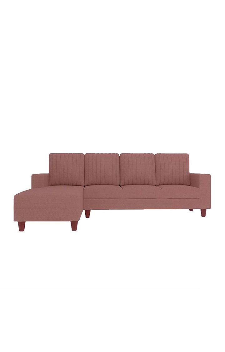 neudot Roman RHS Sectional Sofa for Living Room |6 Person Sofa|Premium Fabric with Cushioned Armrest | Solid Wood Frame|6 Seater in Ceramic Pink Color