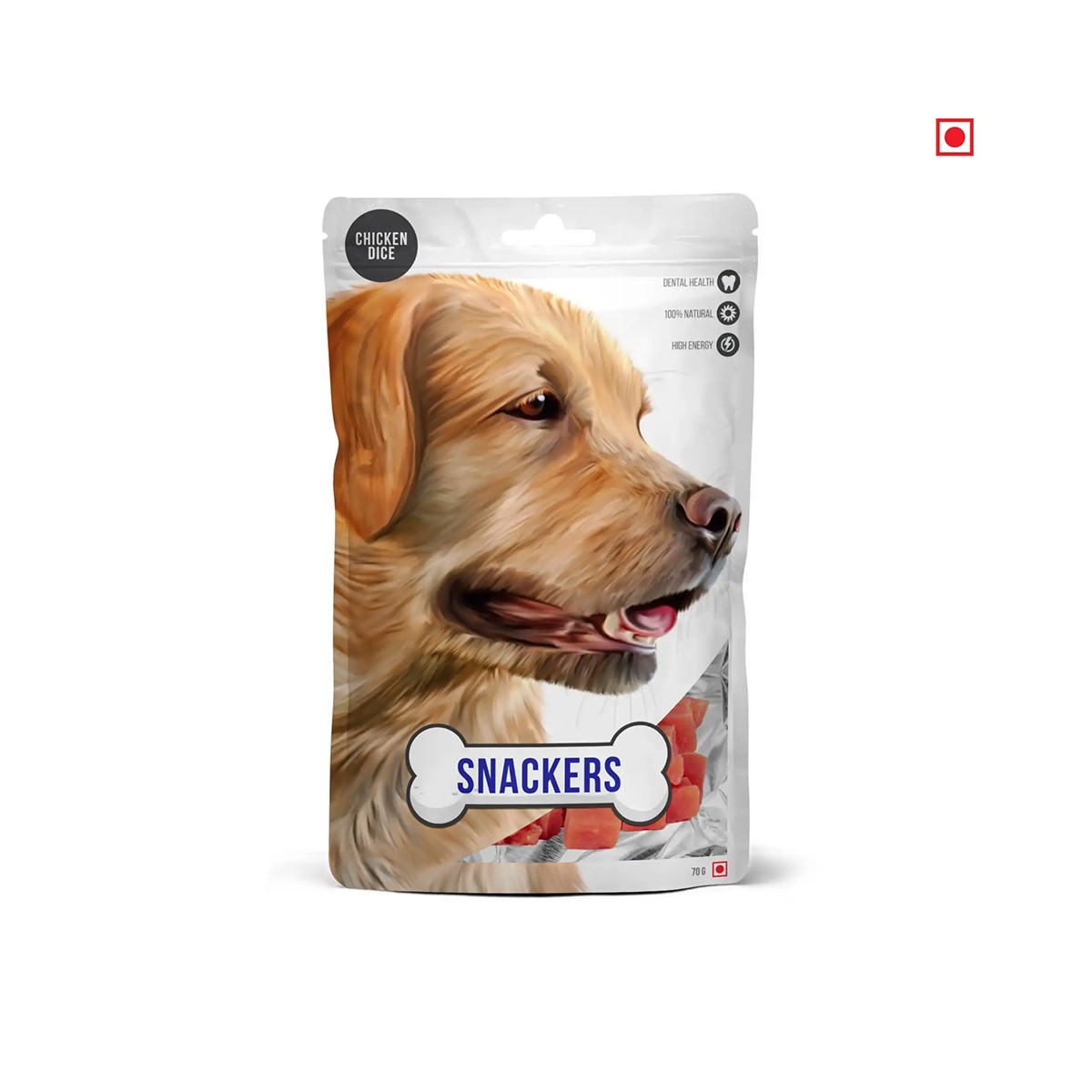 Snackers Chicken Dice Dog Treats – 70g