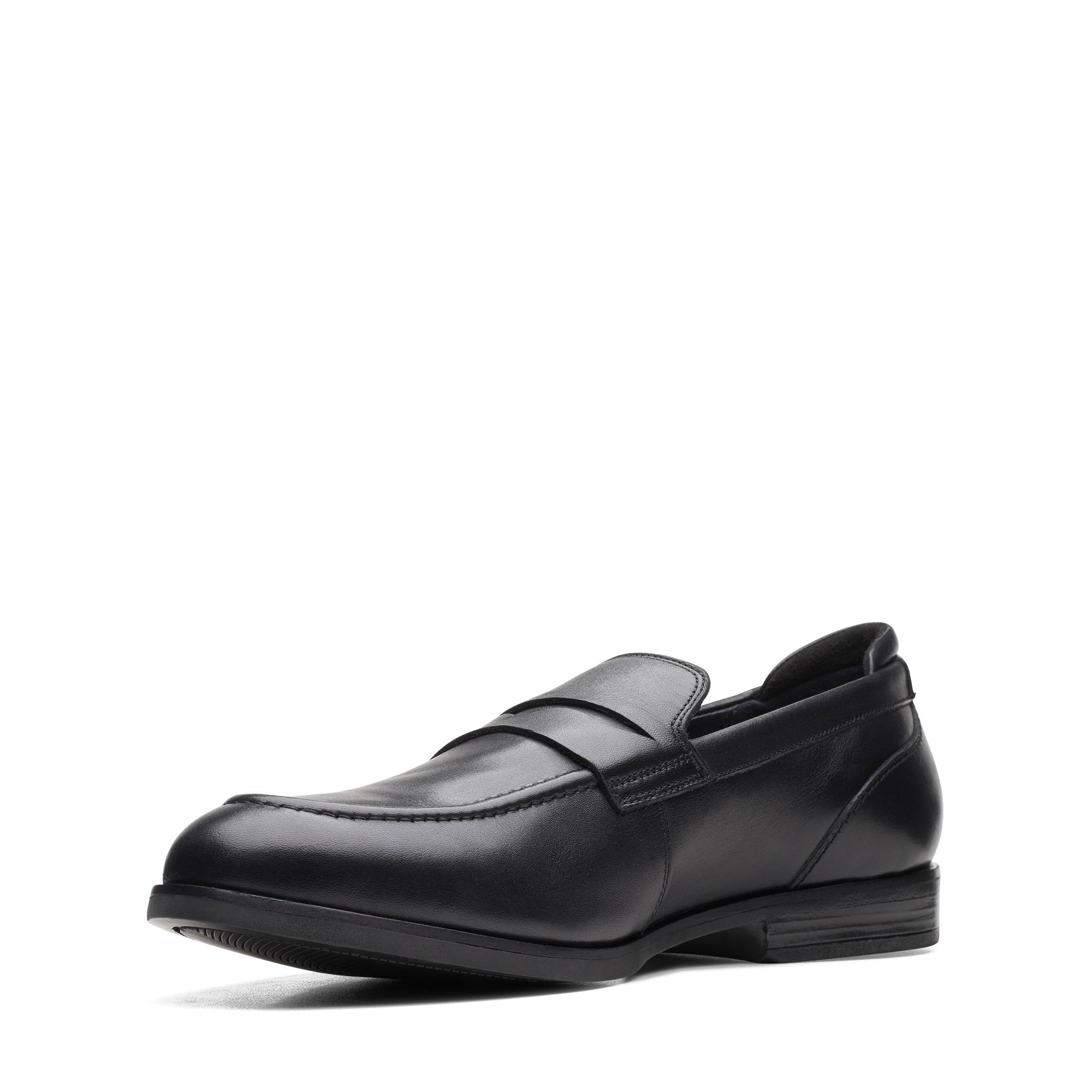 Clarks Mens Bradish Ease Black Leather