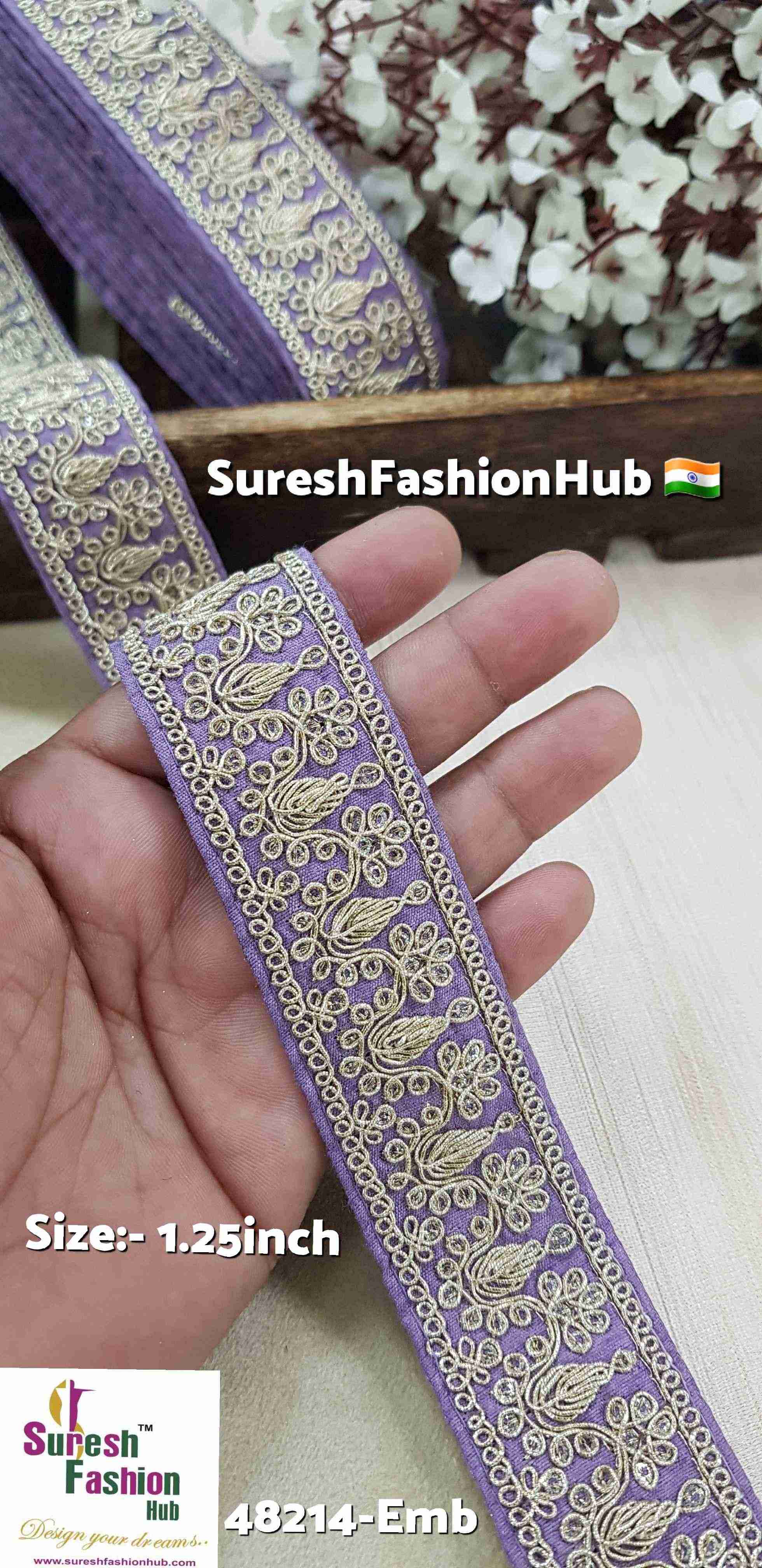 Lilac Pearl & Sequence Fabric Lace