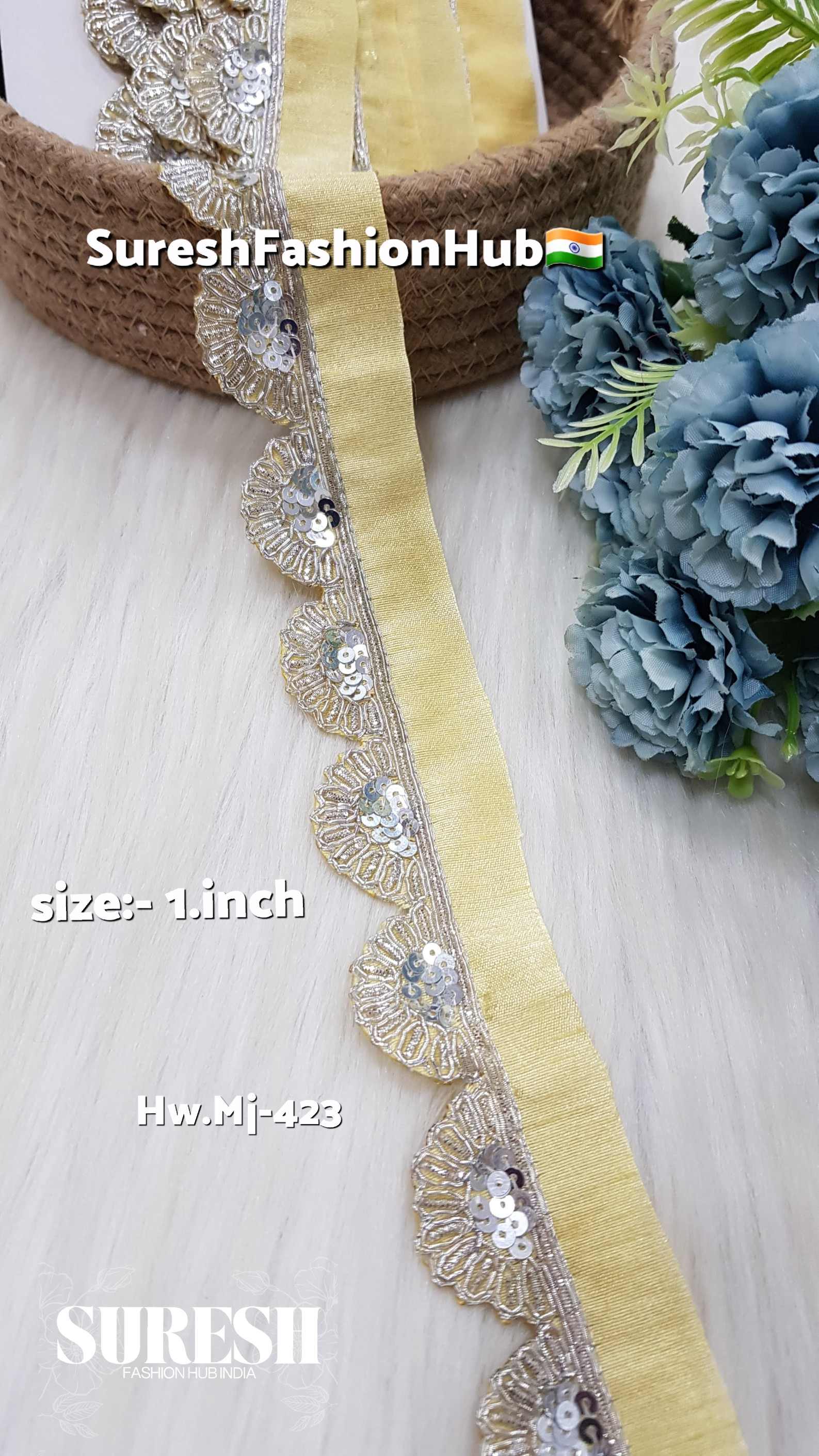Cream Elegance Silver Scallop Handmade Lace – Hw.Mj-423
