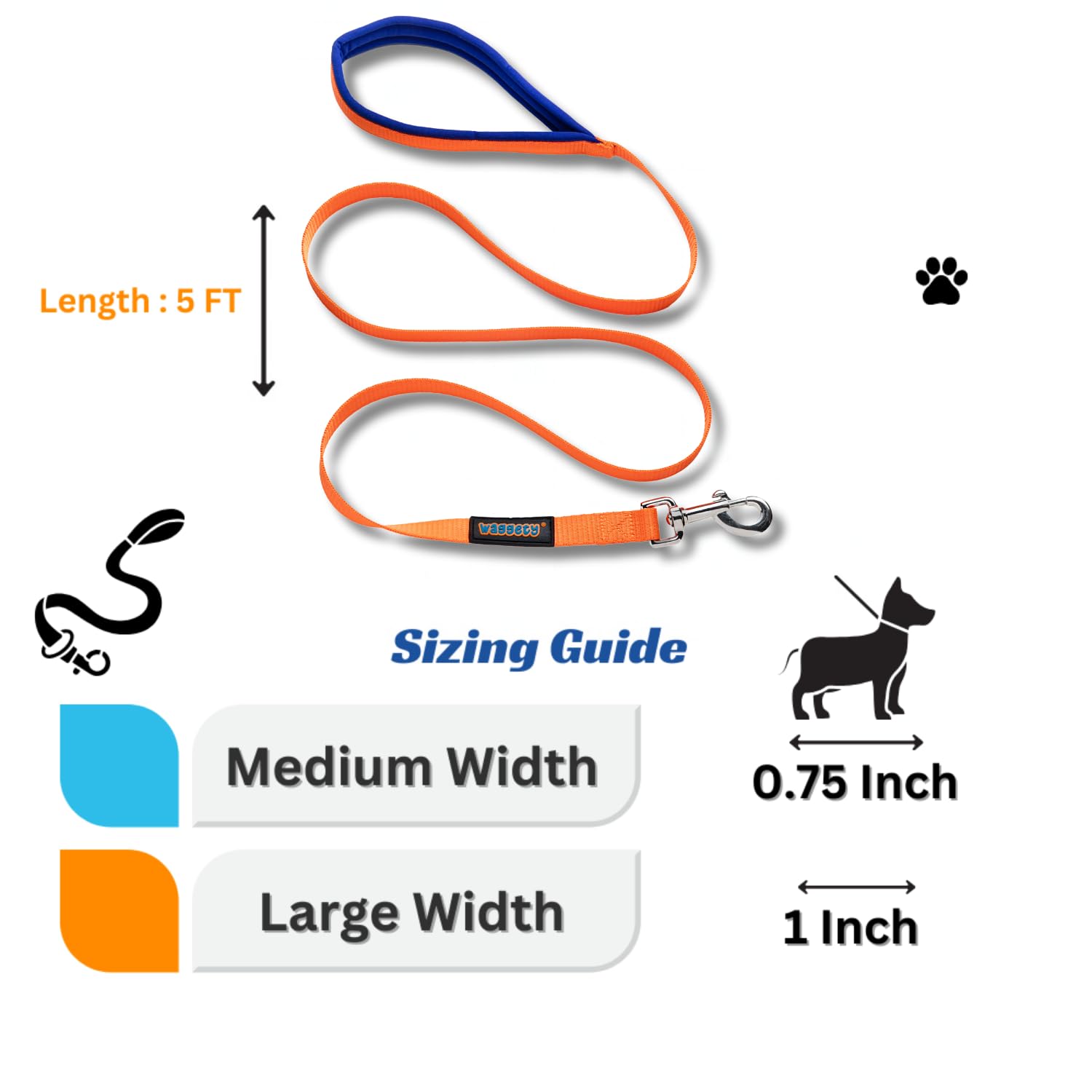 Waggety Dog Leash, Orange