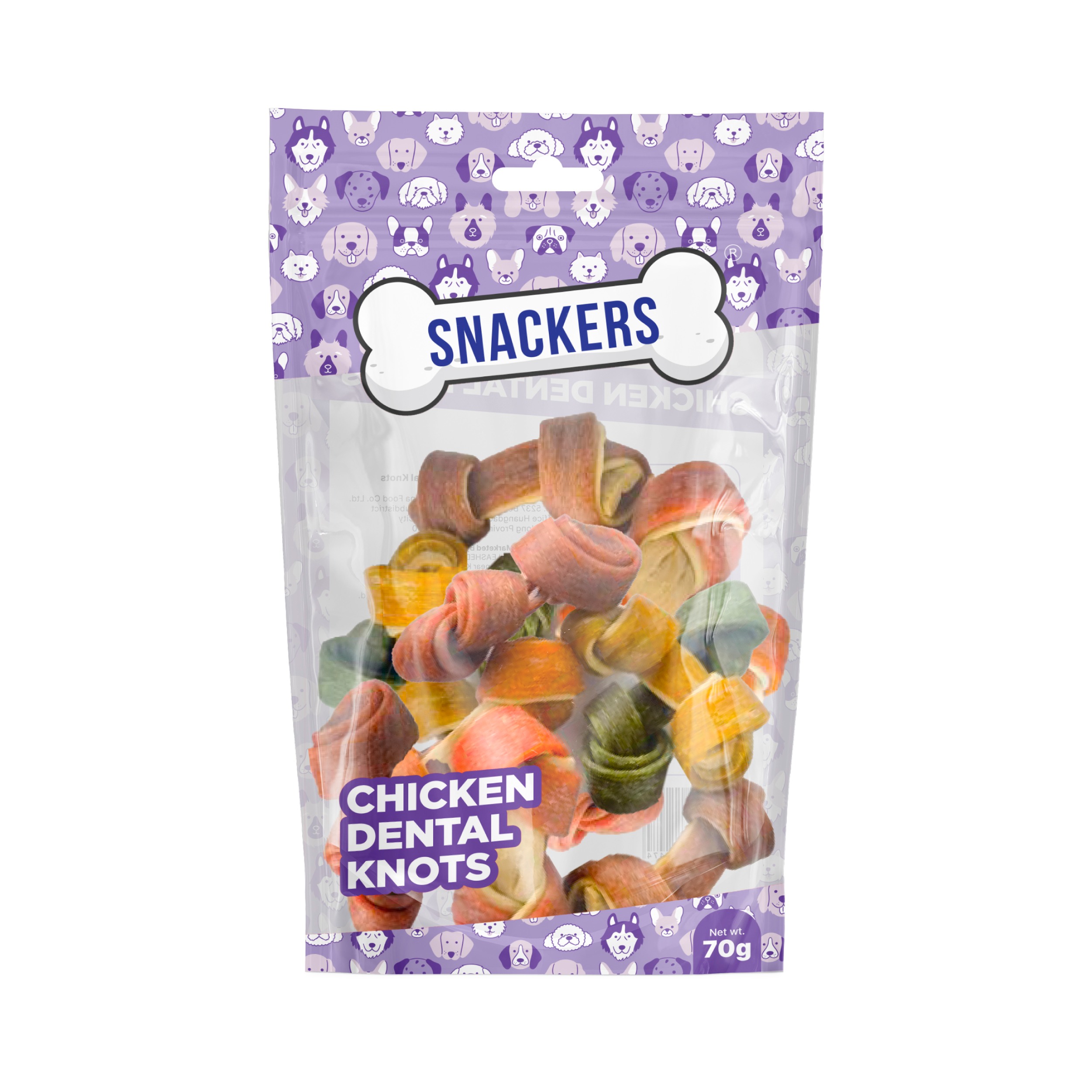 Snackers Dental Knots Bones with Chicken Dog Treats 70g