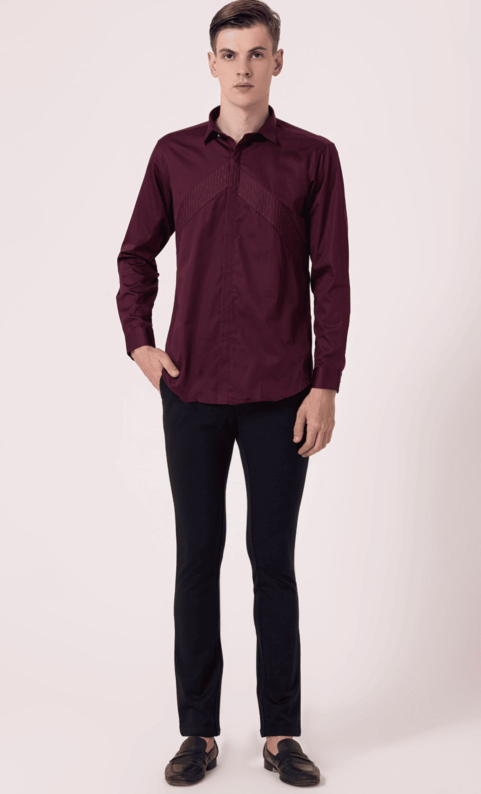 Albion Mens WINE Casual Shirt