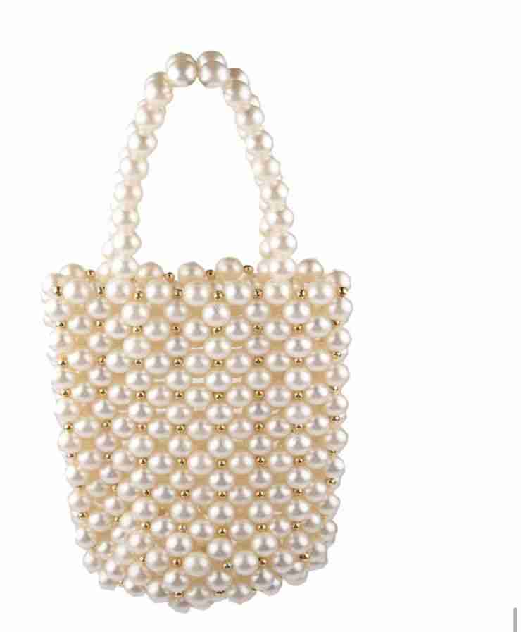 White & Gold Pearl Potli