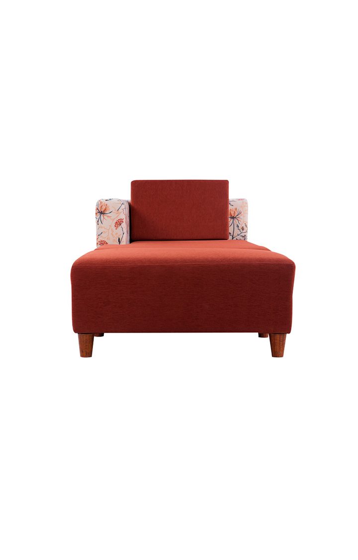 neudot Hailey Fabric Chaise Lounger RHS in Floral Cider Orange Colour
