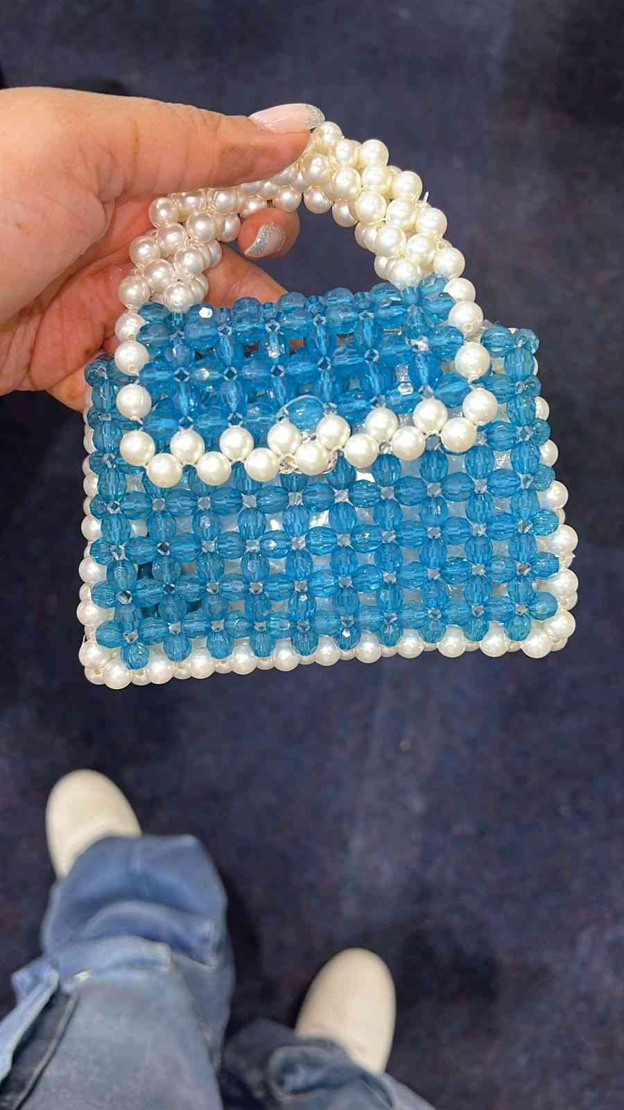 Blue crystal mini bag