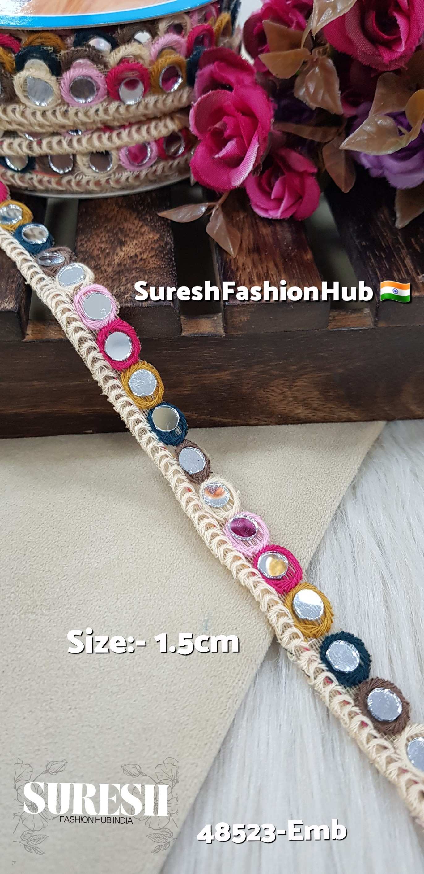 Multi-Thread Round Mirror Lace – Design No. 48523-Emb