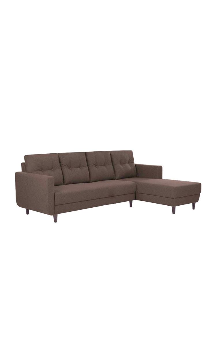 neudot Aria 6 Seater LHS Sectional Sofa in Earth Brown Colour
