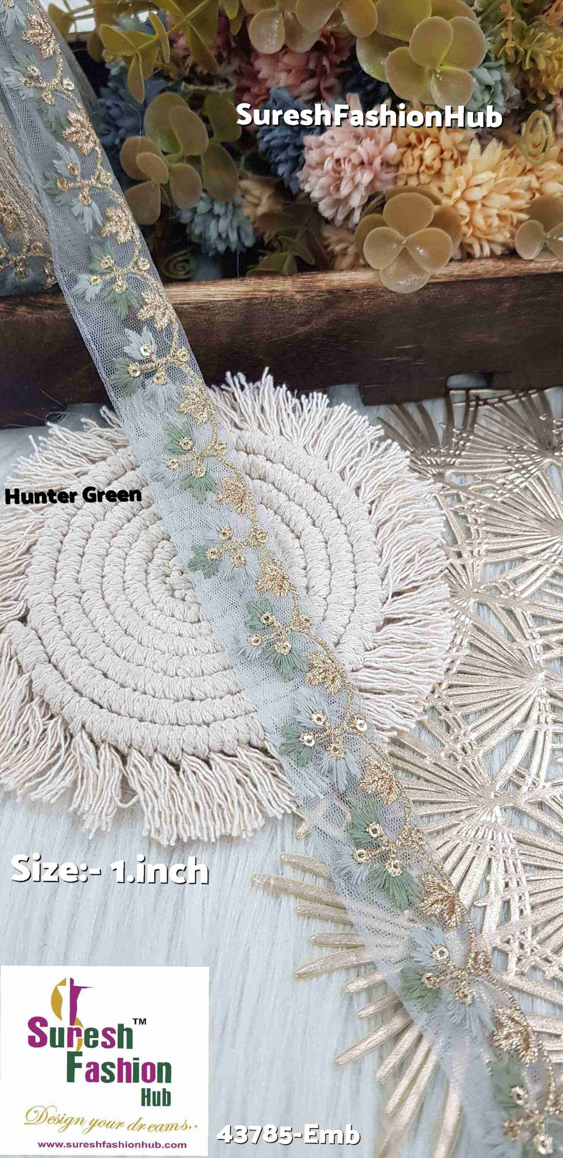 Hunter Green  Embroidery Lace