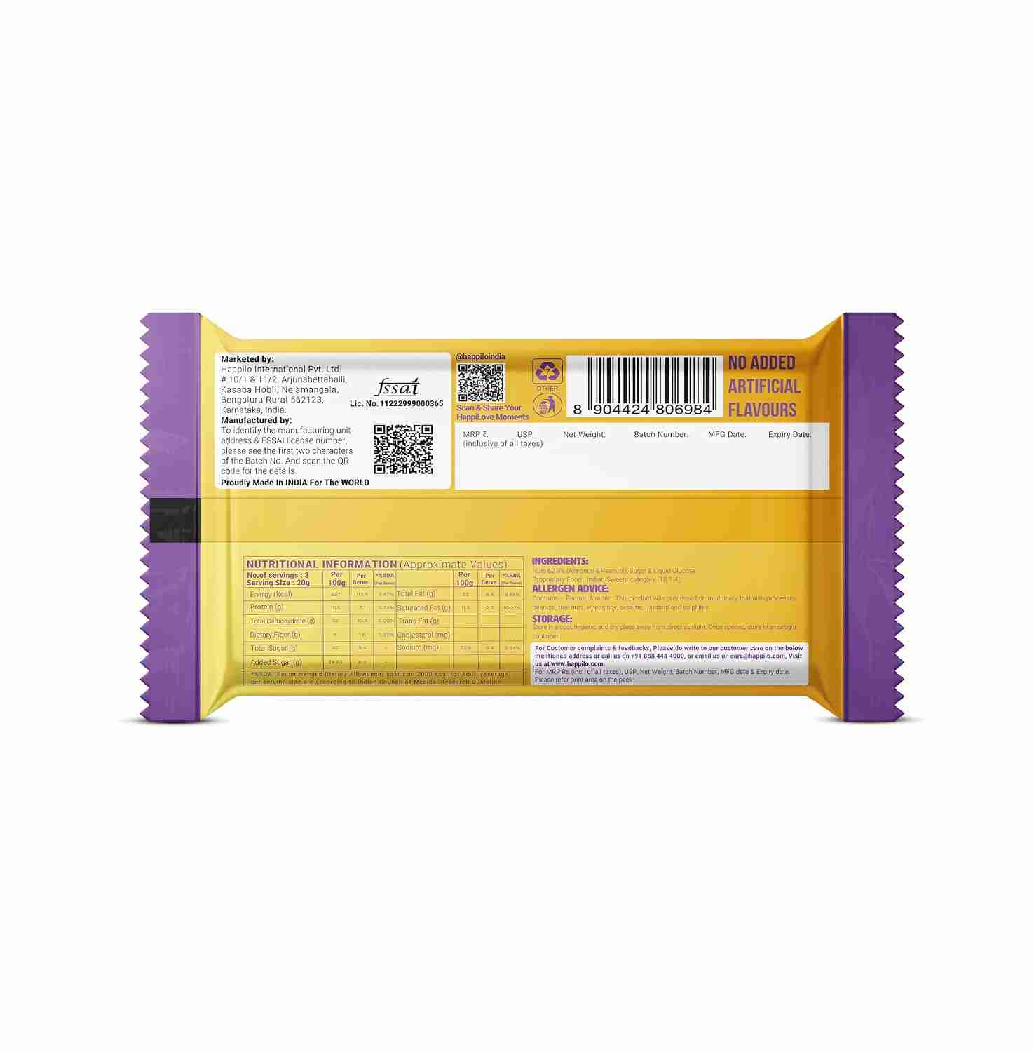Happilo Almond Peanut Butter Protein Chikki (Happilo, Bengaluru)