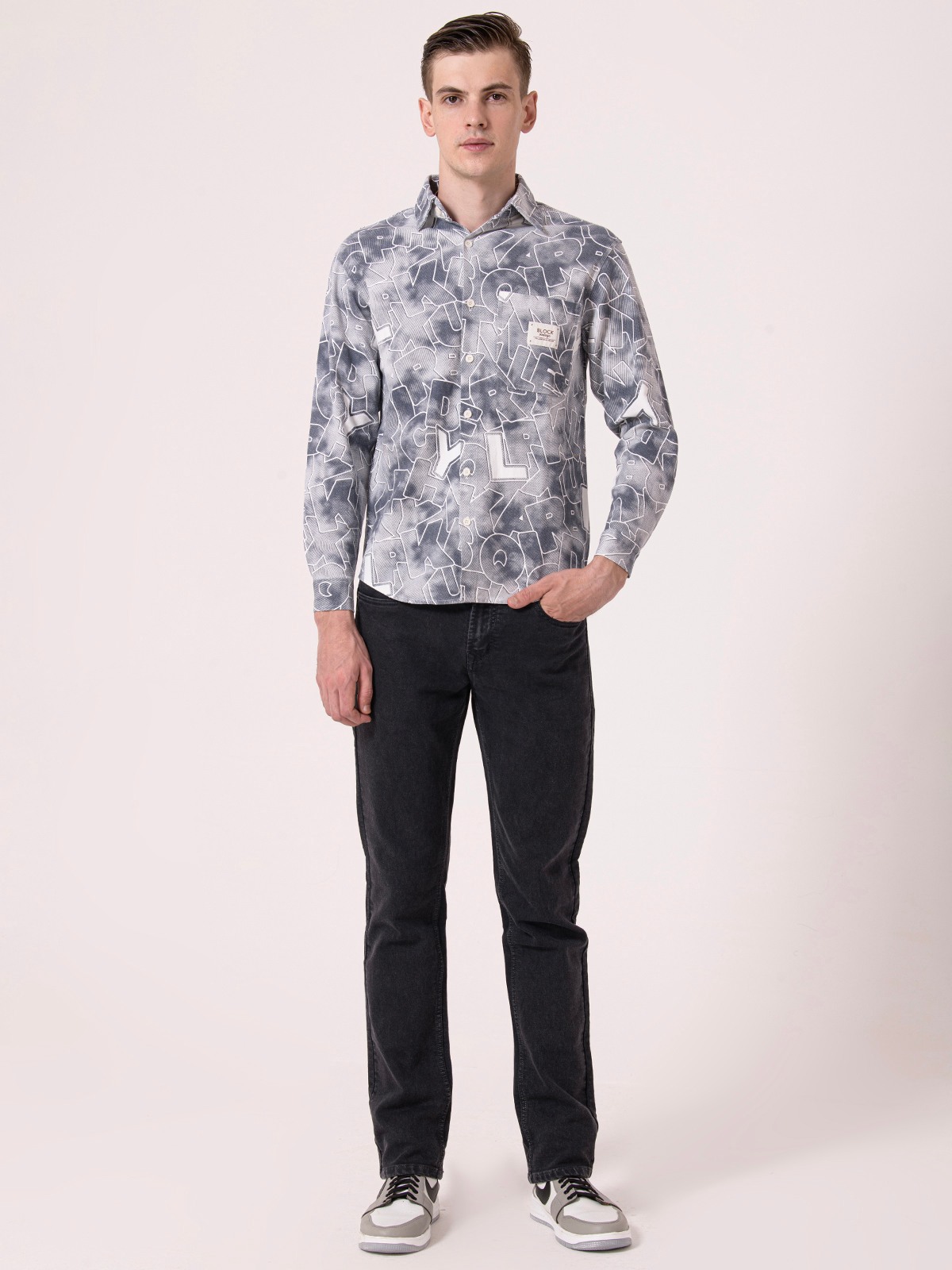 Albion Mens Grey Casual Shirt
