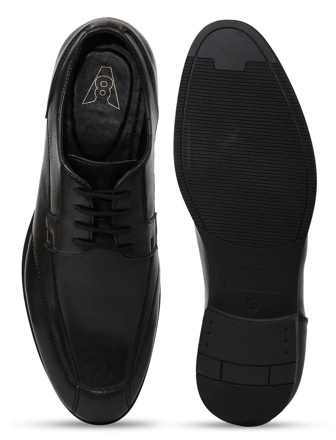 The Zalio Black Men Formal Bicycle Cut Derby V8 By Ruosh