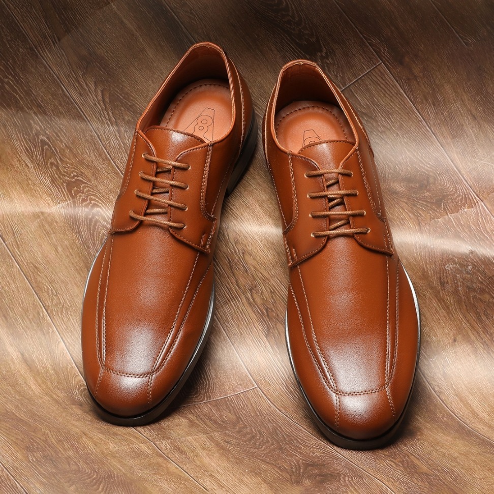 The Zalio Tan Men Formal Bicycle Cut Derby V8 By Ruosh