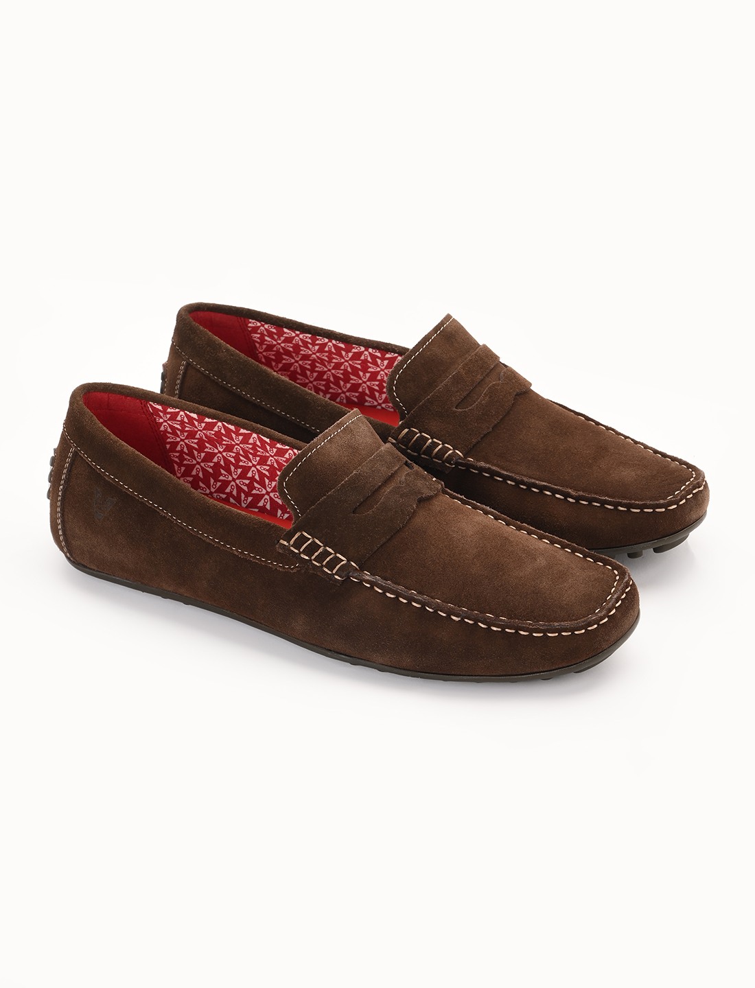 The Seti Brown Suede Men Casual Drivers V8 By Ruosh