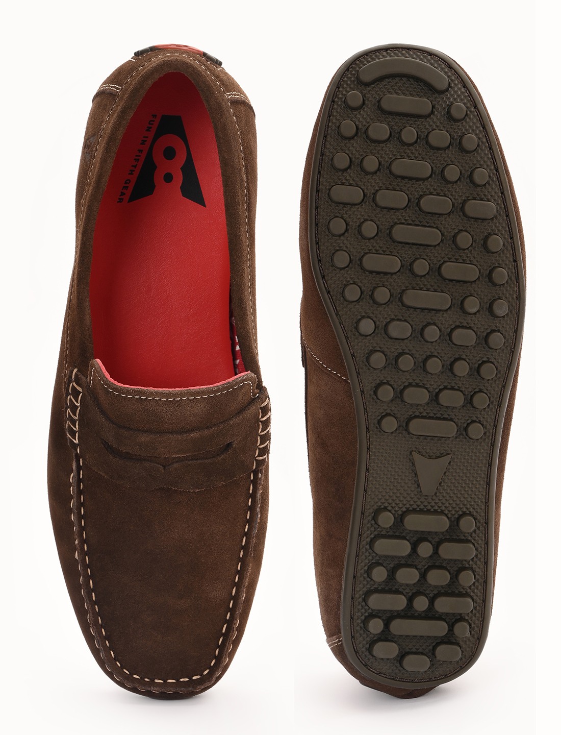 The Seti Brown Suede Men Casual Drivers V8 By Ruosh